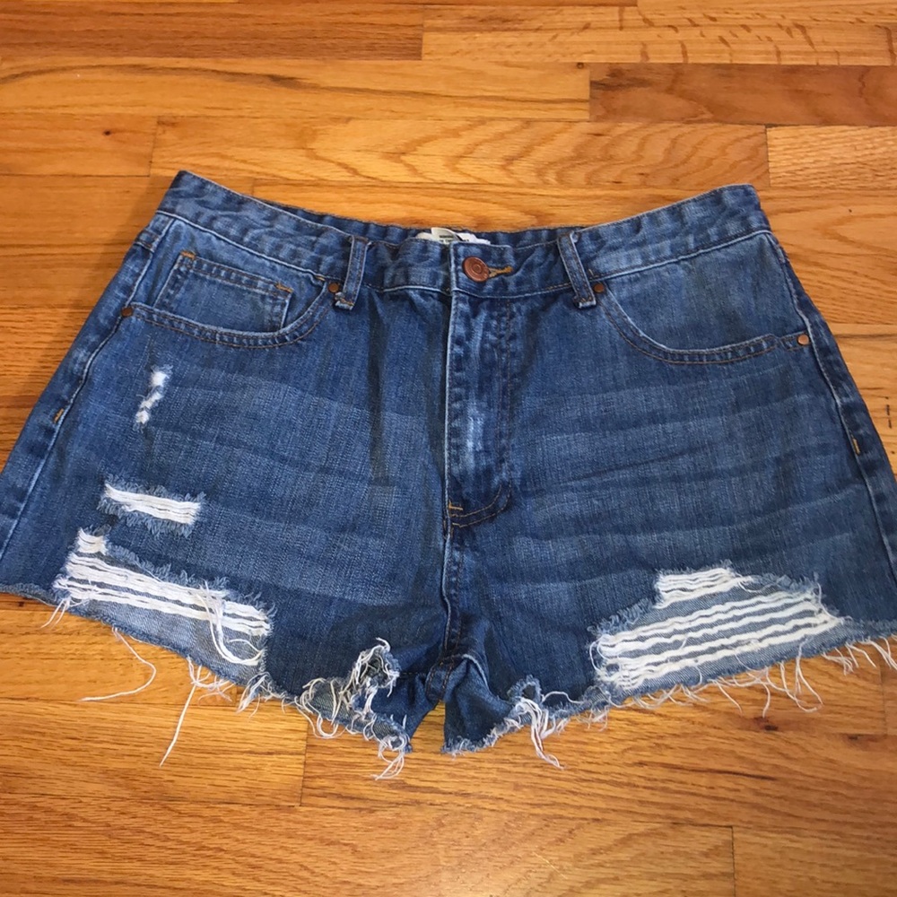 Ripped Denim Shorts